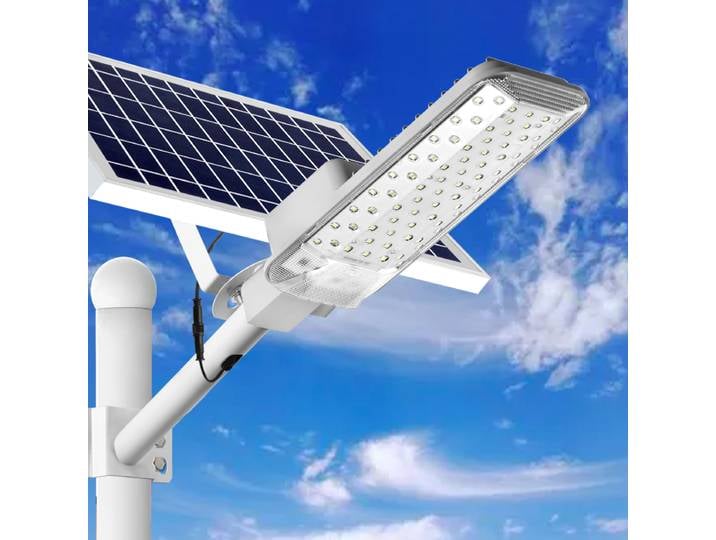 Lumière solaire haute puissance 6500K LED crépuscule à l'aube LED étanche lampadaire solaire arrière-cour lampadaires éclairage d'inondation de sécurité