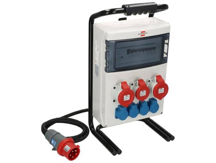 Brennenstuhl draagbare stroomverdeler/verdeelblok (2x32A + 1x16A CEE contactdozen, 2m kabel, voor permanent gebruik buiten, met FI-stekker)