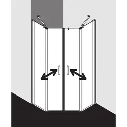Kermi Pega Fünfeck-Duschkabine PEF4509020VAK 90x90x200cm, silber hochglanz, ESG klar