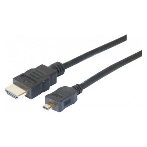Exertis Connect Micro HDMI Kabel, High Speed mit Ethernet, vergoldet, HDMI St. A / HDMI Micro St. D, 2,0 m Anschluss (2 m) (128495)