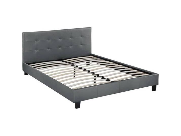 Lit double en pvc  Julia  - 160 x 200 - Gris clair