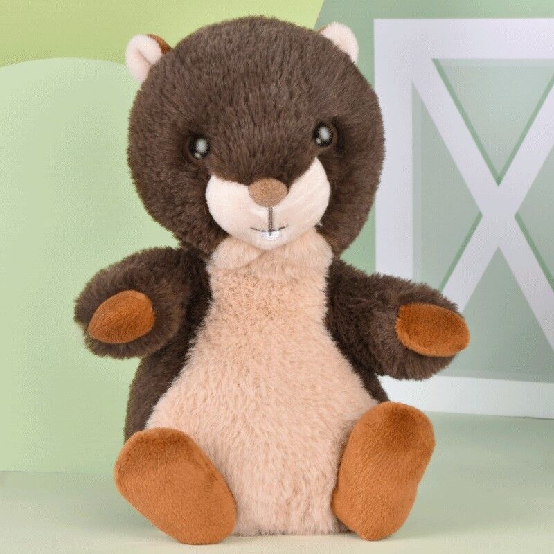 Peluche Marmotte marron 20 cm : Les Doux Stretch - Histoire d'Ours
