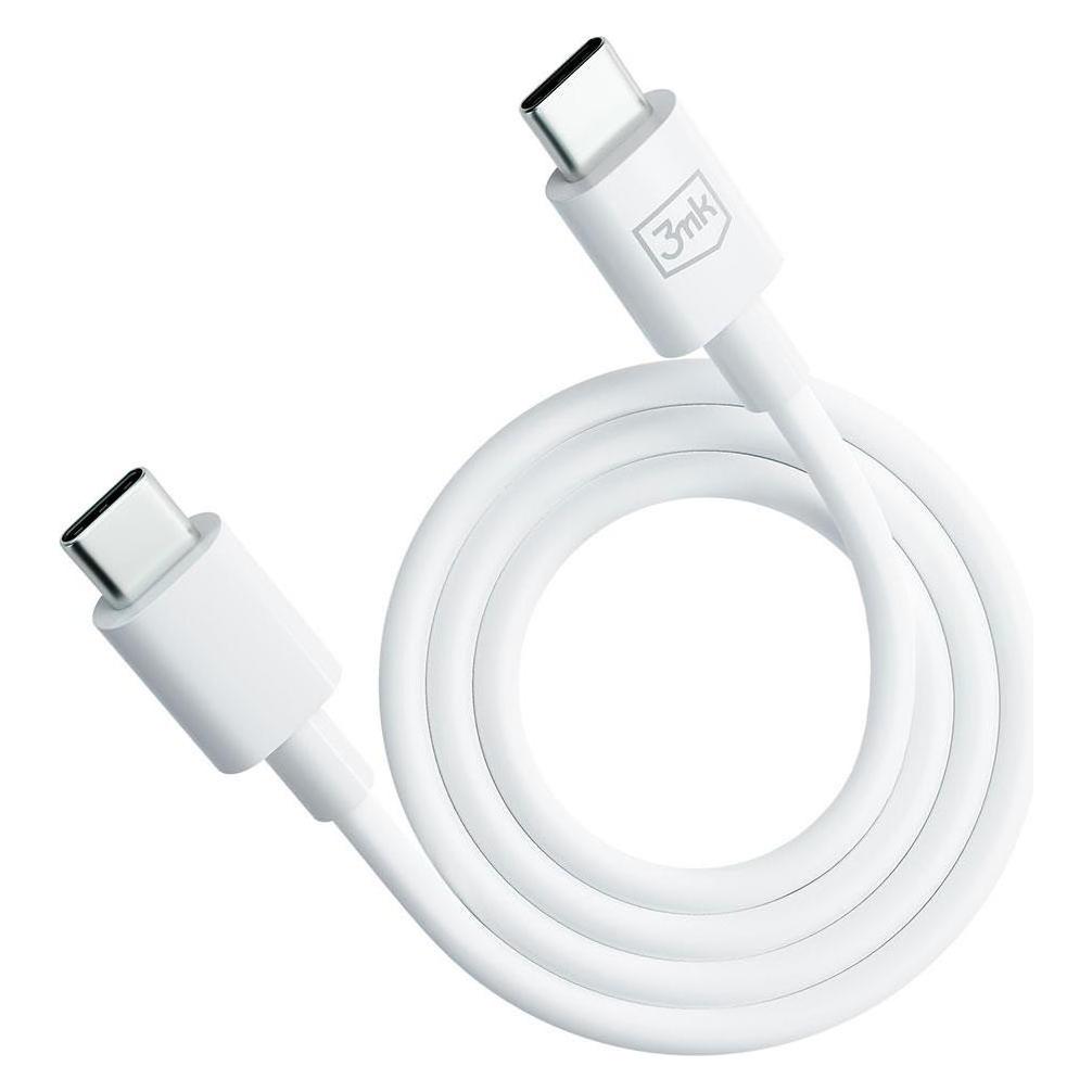 3MK Hyper Cable USB-C - USB-C 100W 1.2m Biały/White Kabel (1.20 m, USB 3.2 Gen 1, 100 W) (5903108541213)