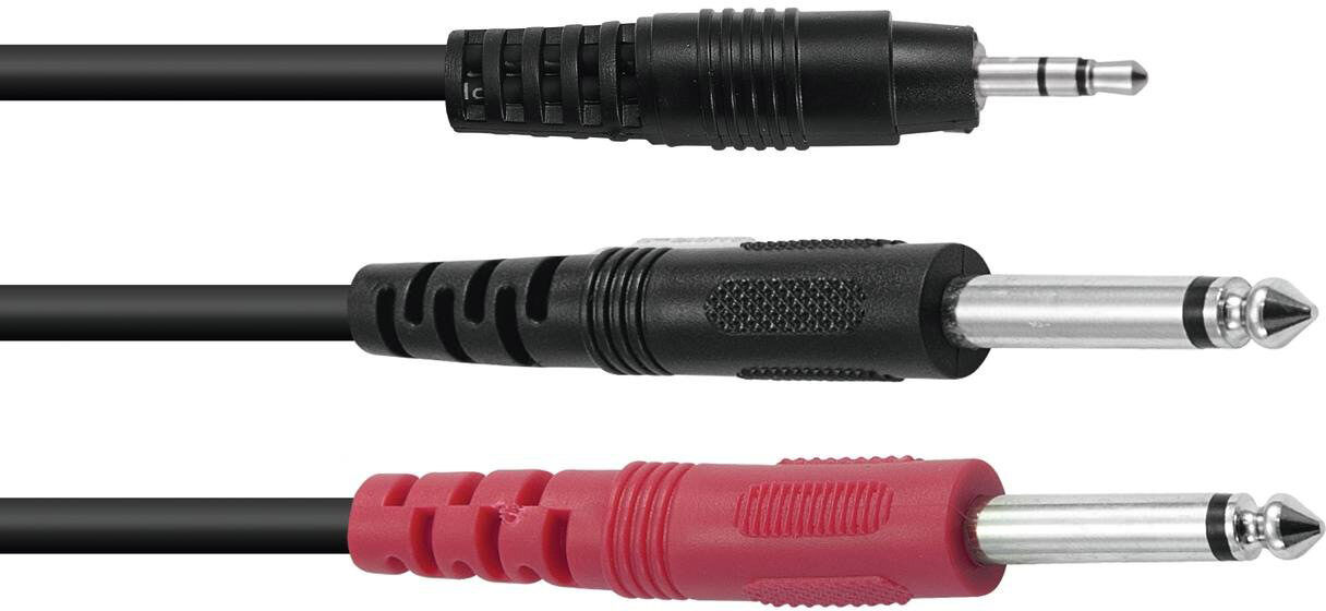 Omnitronic Adapterkabel 3,5 Klinke/2xklinke Eco 3m