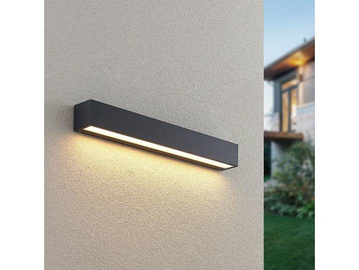 Krylo Außenwandleuchte IP65 Graphite - Lucande Lengo - Balkon - Modern - Aluminium - Eckig