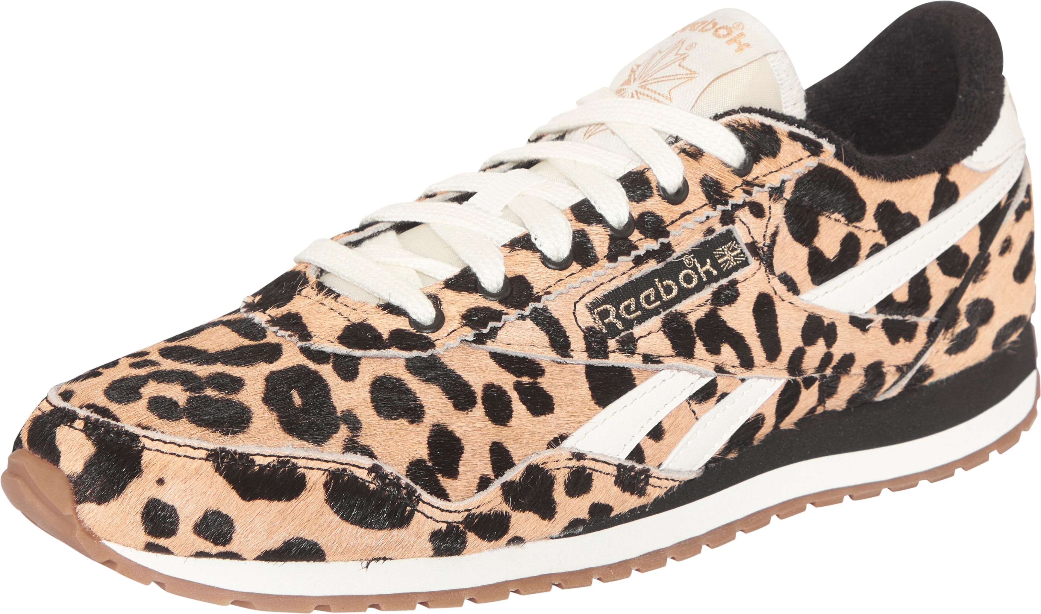 Sneaker REEBOK CLASSIC "CLASSIC AZ", Damen, Gr. 40, atmungsaktiv, braun (cheetah, schwarz, chalk), Leder, Synthetik, Schuhe Sneaker, mit Animal Muster - Pony Hair cheetah, schwarz, chalk 40, atmungsaktiv