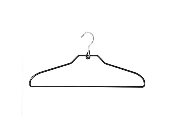 Dila GmbH 100er Set Metall-Kleiderbügel Rutschhemmend Beschichtet Stabil Platzsparend Schwarz 40 cm Kleiderbügel Wäschebügel (100 Stück)