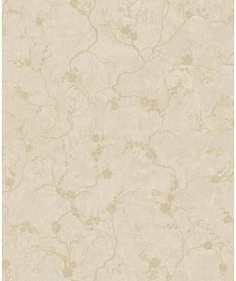 A-Street Prints Mahina Gold Floral Vine Wallpaper