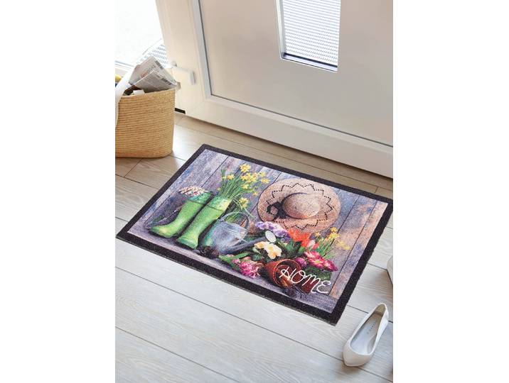 Fußmatte Home mit rutschhemmender Rückseite, Bunt
