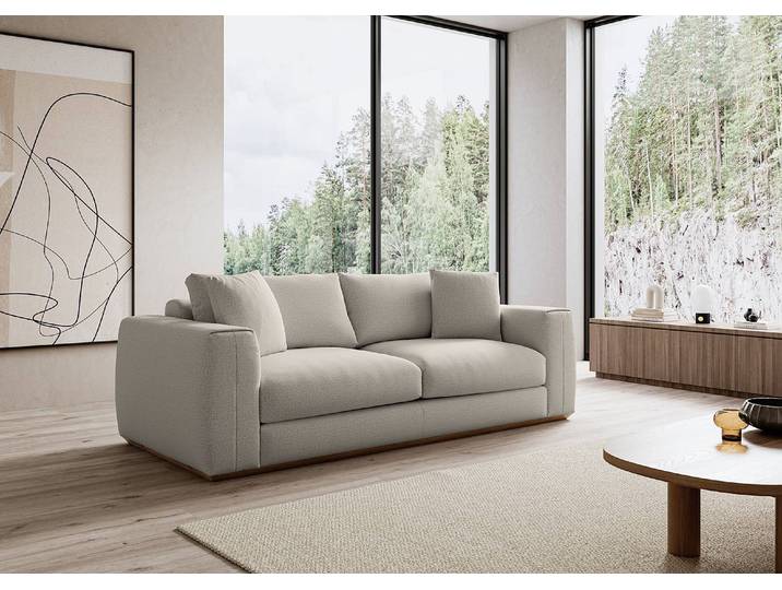 3-Sitzer Sofa Palabra Grau Chenille Marisa 234 x 78 x 102cm Modern