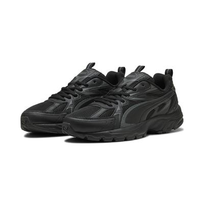 Sneaker PUMA "Milenio Tech Sneakers Erwachsene", Damen, Gr. 44,5, schwarz (schwarz shadow gray), Obermaterial: Textil, Synthetik. Futter: Textil. Innensohle: Textil. Laufsohle: Gummi, Schuhe Sneaker