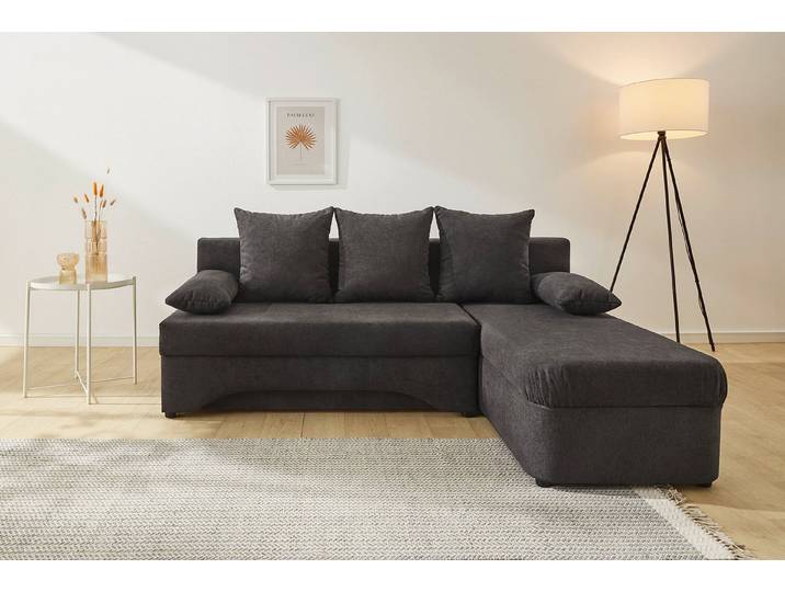 Jockenhöfer Gruppe Ecksofa L-Form, Gästebettfunktion und Stauraum, Unser Dauertiefpreis, grau, dunkelgrau - dunkelgrau