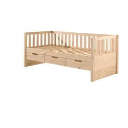 KOJENBETT mit Schubladen Karena 211x86x98 aus Massivholz in natur
