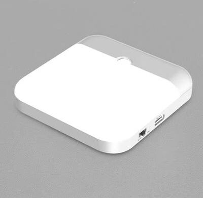 Inspired Living MotionDetect USB Rechargeable Motion Sensor LED Square Lamp For Kitchens, Bedrooms & Stairways white