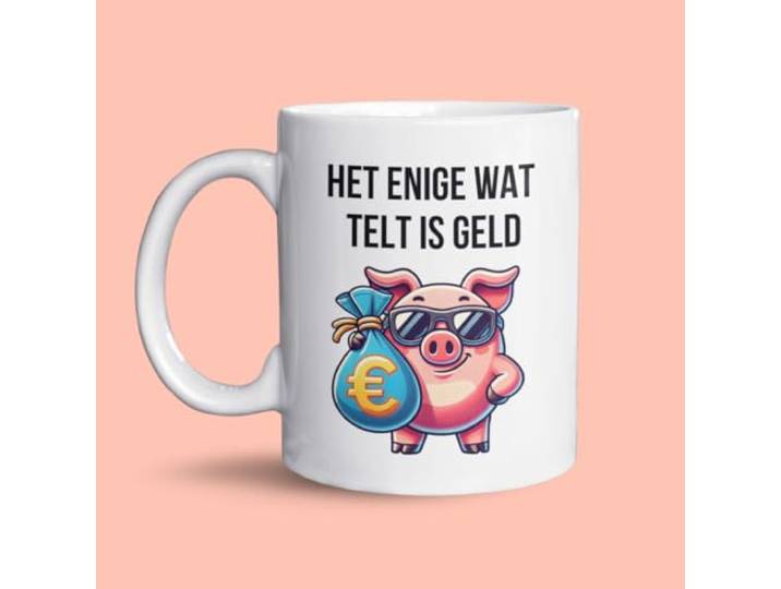 NietMokken.nl - Het enige wat telt is geld - Koffiemok
