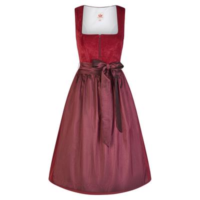 Dirndl SPIETH & WENSKY "Havard", Damen, Gr. 38, N-Gr, rot, Obermaterial: 97% Polyester PES. 3% Elasthan EL. Futter: 95% Polyester PES. 5% Elasthan EL. 95% Polyester PES. 5% Elasthan EL., uni, festlich, regular fit, Carmenausschnitt, Kleider, leicht...