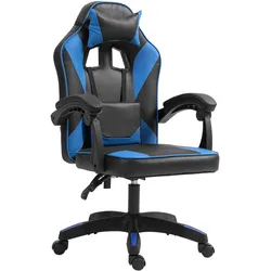 CLP Bürostuhl Orkney I Ergonomischer Gamingstuhl mit Kunstlederbezug I Schreibtischstuhl mit verstellbarer Rückenlehne und Kopfstütze