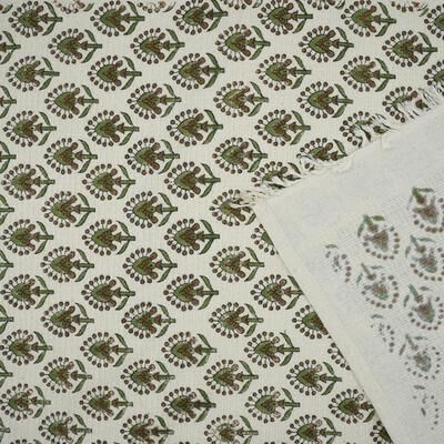 Fabdivine Handmade Floral Block Print Kitchen or Bath Room Hand Towels Home or Office Accent