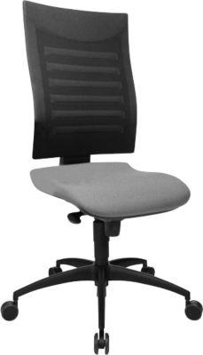 Schäfer Shop Pure Bürostuhl SSI PROLINE S1, Synchronmechanik, ohne Armlehnen, 3D-Netz-Rückenlehne, Bandscheibensitz, grau/schwarz