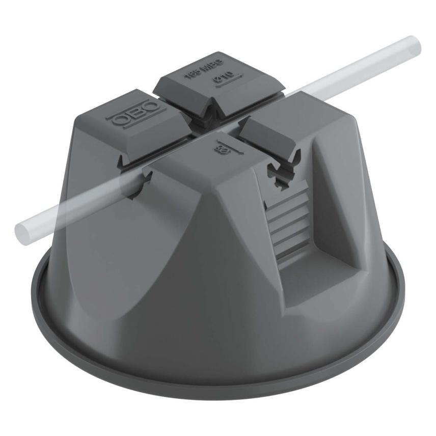 OBO Bettermann Dachleitungshalter Ø8-10m Flachd m.Clip kleb Kst Beton 133,5mm (165MBG-8-10)