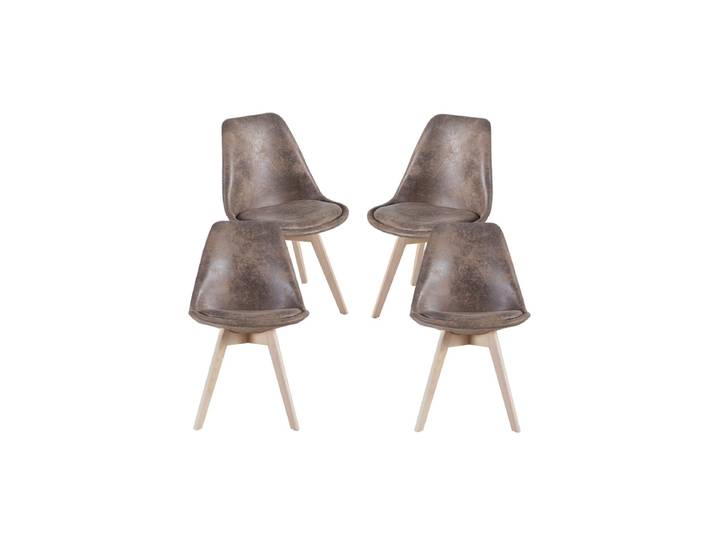 4er Set Synk Vintage Stühle - Brun Clair