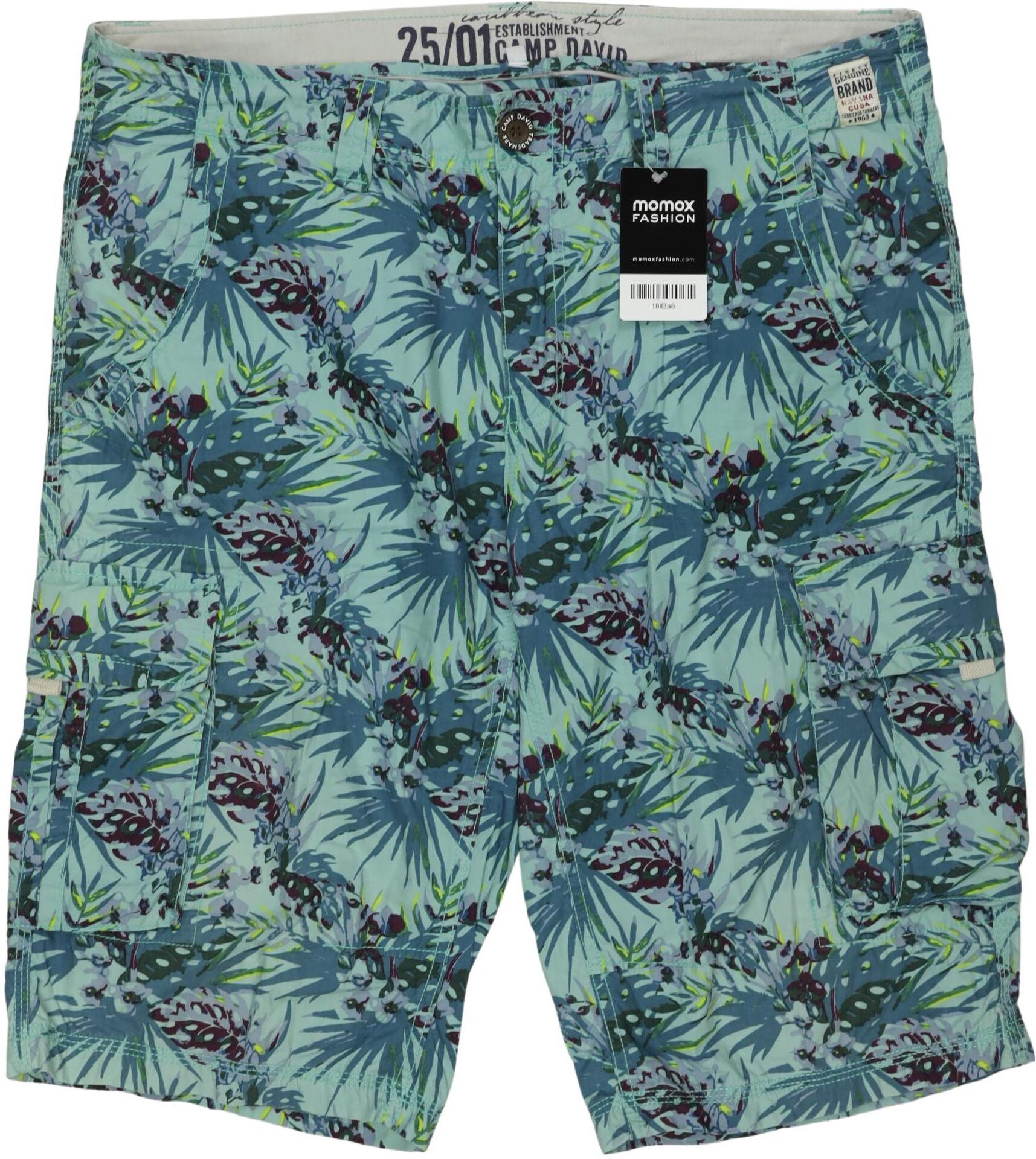 Camp David Herren Shorts, Hellgrün, Gr. L, Baumwolle - Second Hand