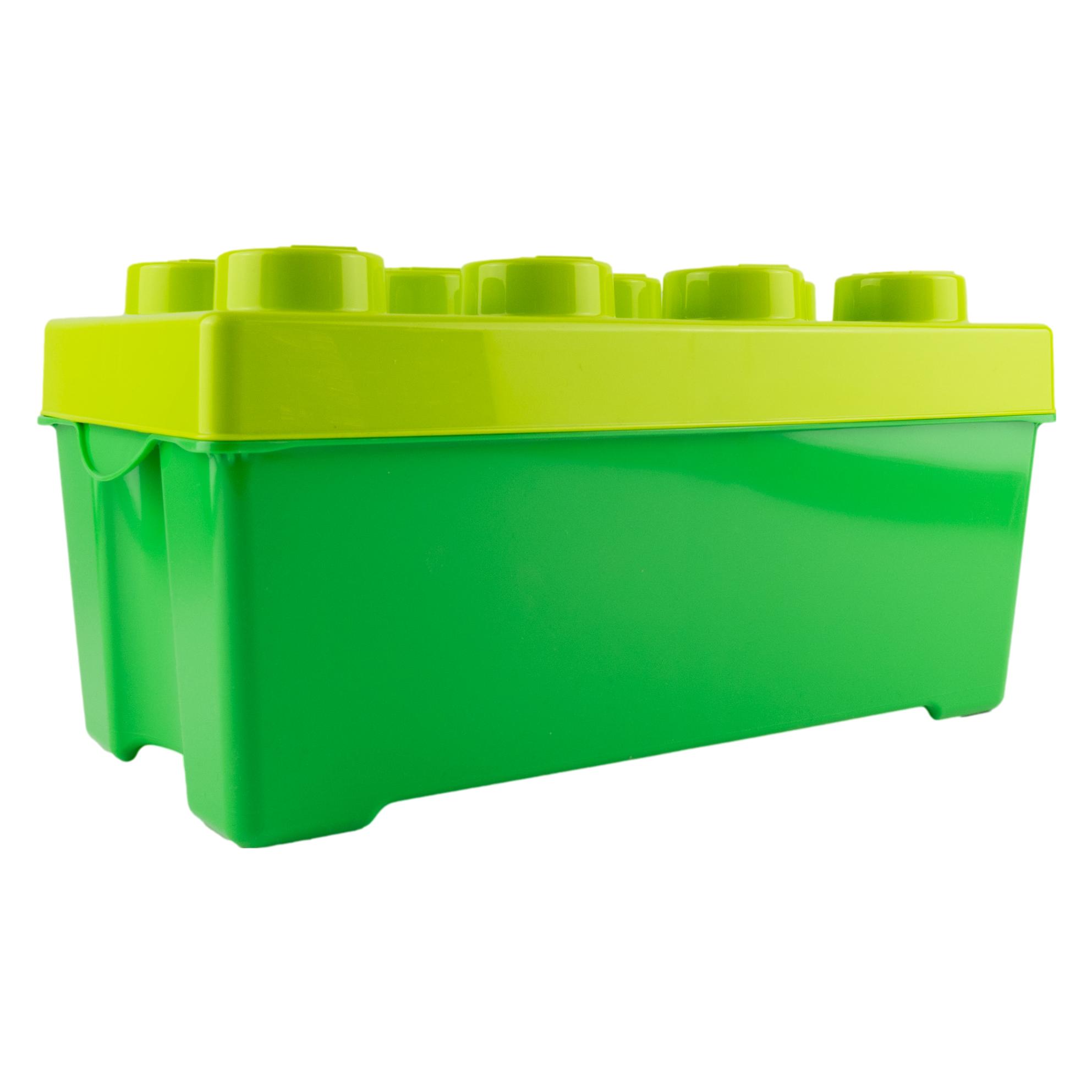 LEGO 2 Aufbewahrungsboxen Mittelgross Gruen + Gelb mit Deckel Stapelbar (LEGO Classic) (59001065)