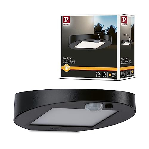 Paulmann Ryse Solar LED buitenwandlamp met bewegingssensor, zwart, rond