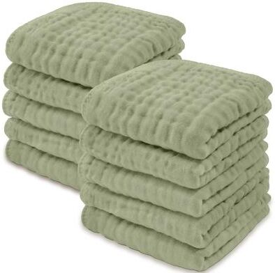 "Muslin Baby Washcloths, Soft 10""x10"" Cotton by Comfy Cubs"