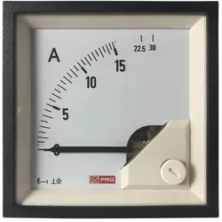 RS PRO, Energiemessgerät, Amperemeter 30 (Input)A AC Dreheisen, 68mm x 68mm T. 54 (<30 A) mm, 62 (30 60 A) mm, 0 30