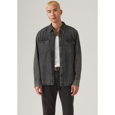 Jeanshemd LEVI'S "RELAXED FIT WESTERN", Herren, Gr. XL, N-Gr, schwarz (night shadow schwarz w), Denim/Jeans, Obermaterial: 100% Baumwolle, relaxed fit, 1-Knopf-Manschette, Hemden Jeanshemd, im Western-Stil