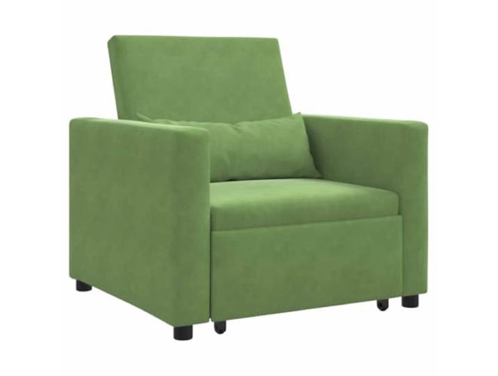 Heofavd Schlafsofa Einzel Ausziehbar mit Rollen Samt Hellgrün