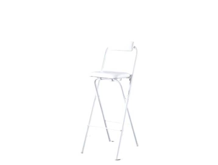 Hocker Klappbar Tragbare Klappbare Barstühle Mit Hohem Fuß Und Thekenstuhl Mit Rückenlehne, kompaktem Empfangs- und Angelsitz, leicht(White-70cm)