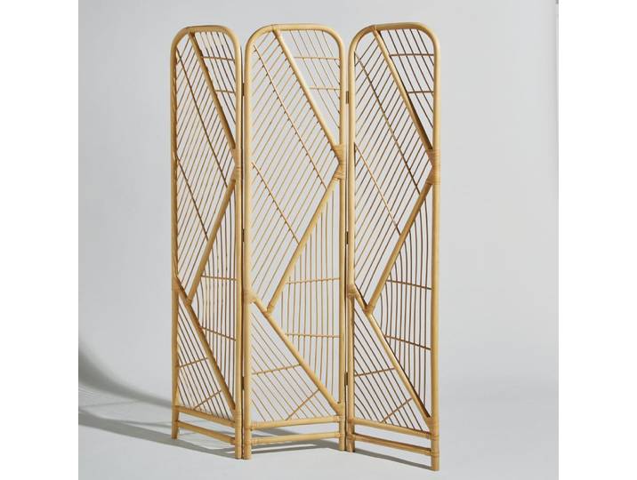 Paravent aus Rattan und Bambus