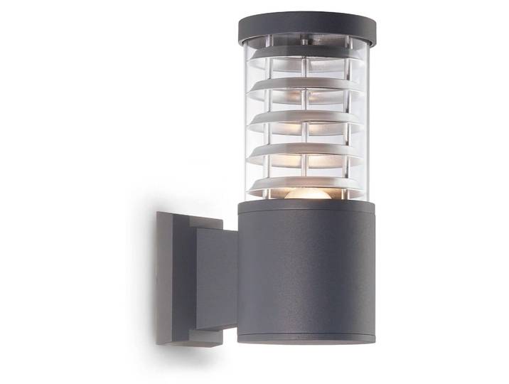 Ideal Lux Tronco AP1, Wandbeleuchtung für den Außenbereich, Anthrazit, Aluminium, Glas, IP44, Eingang, Transparent
