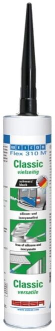 WEICON Flex 310 M® Classic, elastischer Klebstoff auf MS-Polymer-Basis für den vielseitigen Einsatz, 310 ml, schwarz (13304310)