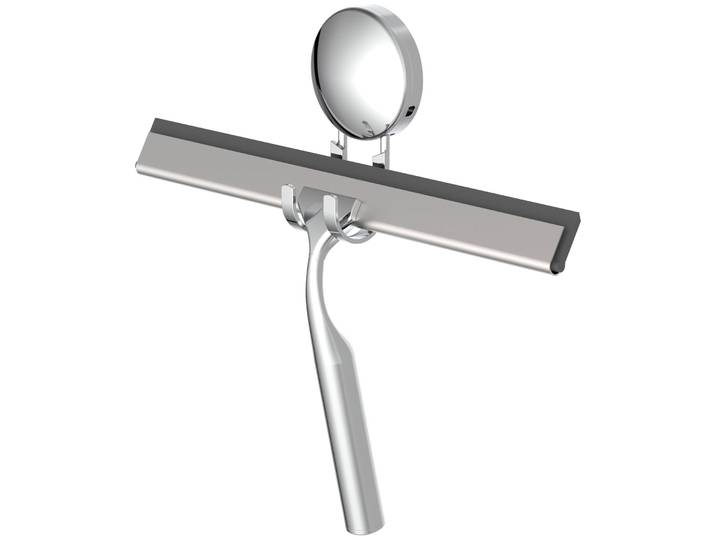 Duschabzieher EISL, grau (chromfarben), B:25cm H:2cm L:16cm, Acrylnitril-Butadien-Styrol (ABS), Wasserabzieher, Duschabzieher, Wandmontage, zum bohren oder kleben, mit auswechselbarer Gummilippe