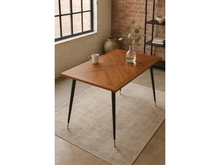 moebel-direkt-online Esstisch Tisch 140x80m (1 Tisch), Intarsienoptik Nussbaum