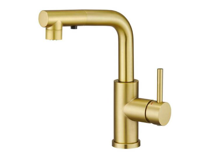 LuxusKollektion Spültischarmatur Küchenarmatur Ausziehbar Gebürstetes Gold 3 Funktionen (1-St)