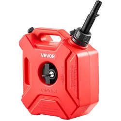VEVOR Kraftstoffkanister 5 L, Benzinkanister mit Ausguss & verschließbarer Halterung, max. Durchflussrate 15 L/min, Flüssigkeitsbehälter für die meisten Autos, Motorräder, ATVs & UTVs, rot