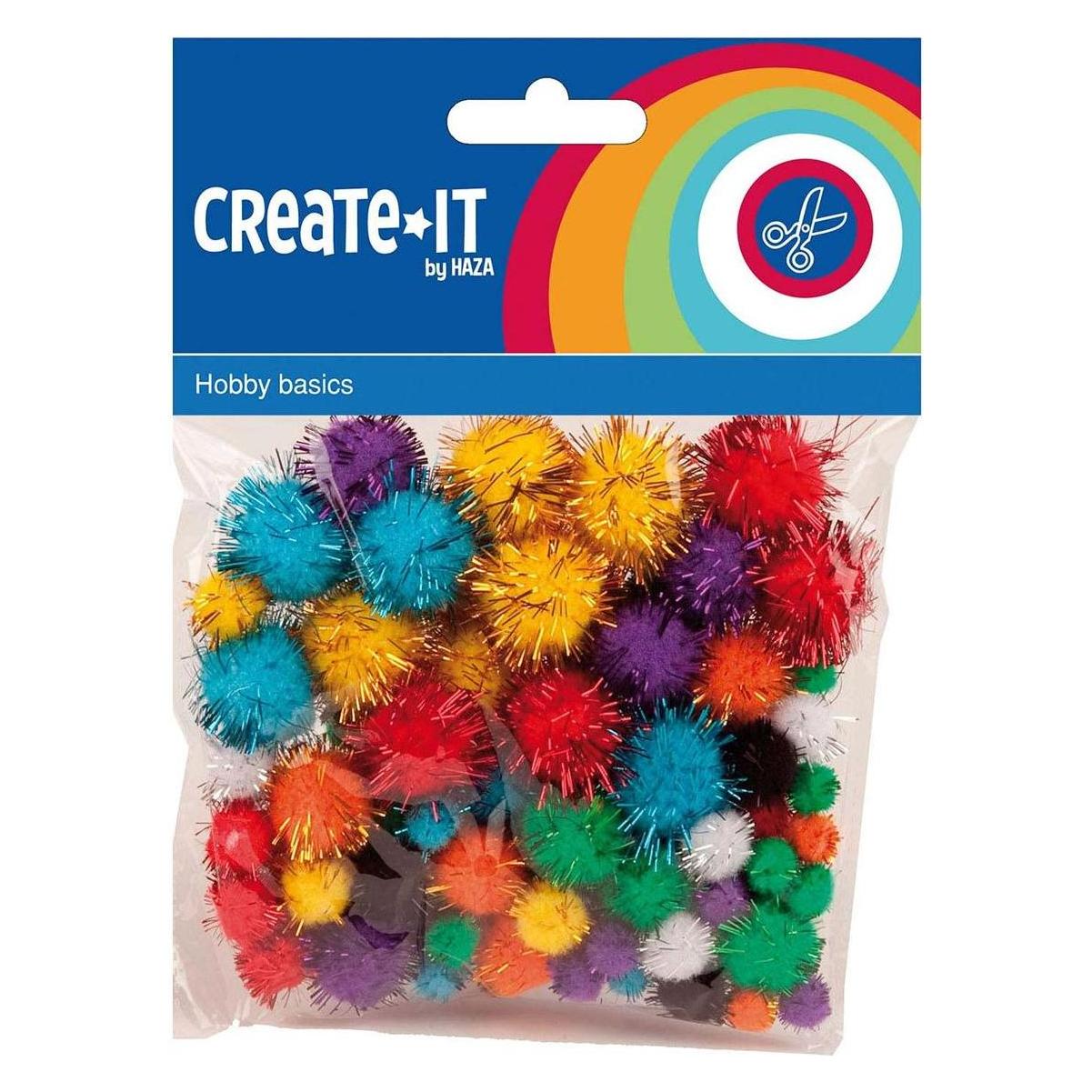 Haza Witbaard Glitter Pompoms, 78 Stück (21206798)
