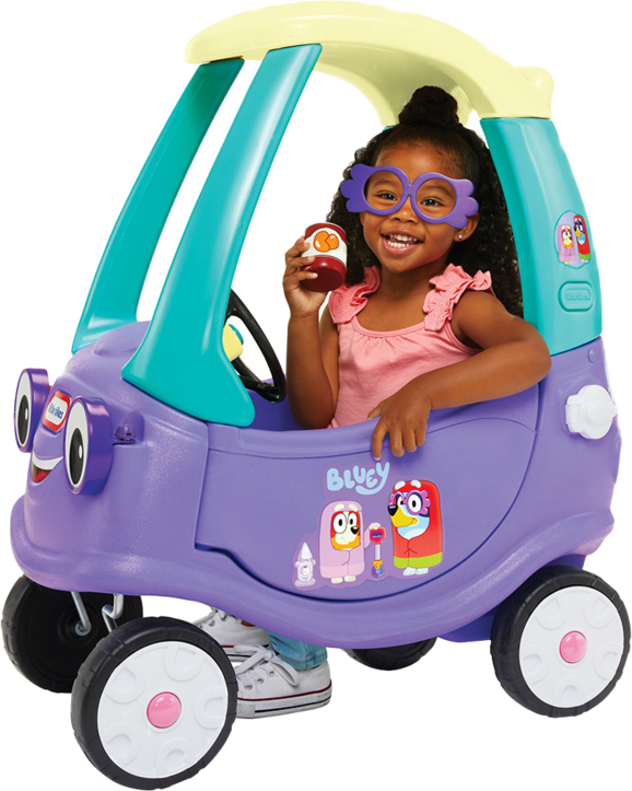 Little Tikes Bluey Grannies Car Coupe Ride-On for Toddlers - Foot-to-Floor Ride-On Toy with Sound Effects - Bluey Themed Playset