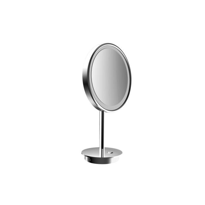 Emco Pure LED-Rasier-/Kosmetikspiegel 109406009 Ø 203 mm, rund, Vergrößerung 3-fach, Standmodell, chrom