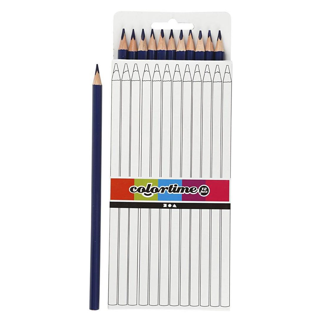 Creativ Company Driehoekige Kleurpotloden - Donkerblauw, 12st. (12x) (38577)
