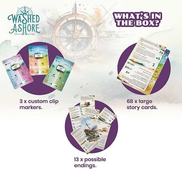 Washed Ashore Choose Your Path Card Game by Alley Cat Games, Ages 8+, Story-Driven Adventure with 13 Different Endings