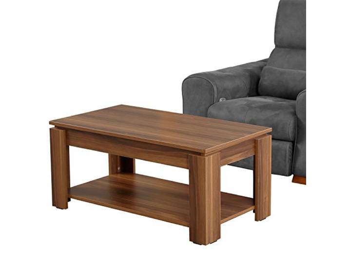 Hanah Home Modern Walnut Coffee Table, 104 x 56 x 47 cm 100% Melamine Coated Particle Board, 18 mm Thick Stylish & Functional Design for Living Spaces
