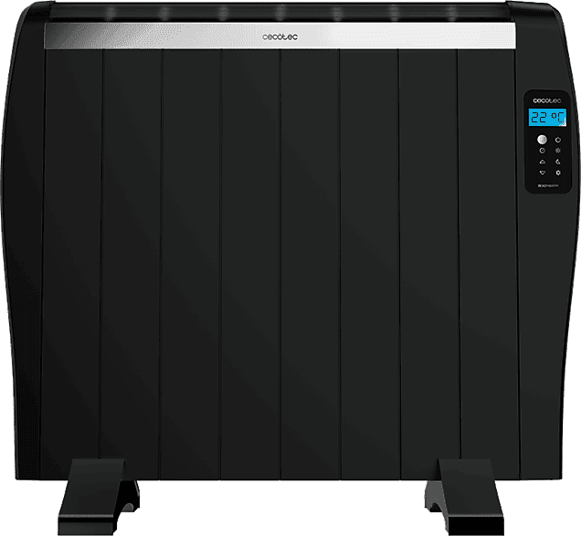 Emisor térmico - Cecotec ReadyWarm 1800 Thermal Black, 1200 W, 8 Elementos, Pantalla LCD, Mando a distancia, Negro
