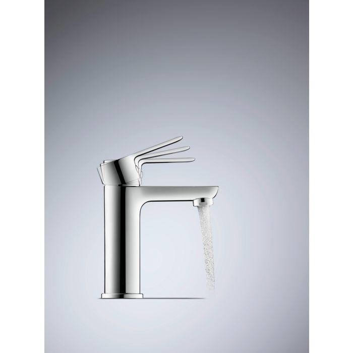 Duravit D-Code Waschtischarmatur M DC1023002010 FreshStart, MinusFlow, ohne Zugstange, Chrom Hochglanz