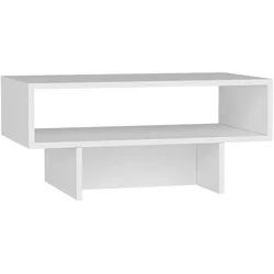Helloshop26 - Couchtisch mit Stauraum 37 x 80 x 45 cm weiß