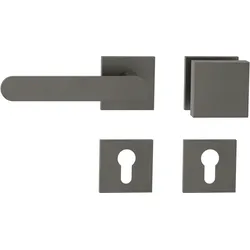 Griffwerk Wechselgarnitur VAYA 291 AVUS Fast2Fix Rosetten eckig Knopf SQUARE Kaschmirgrau DIN links